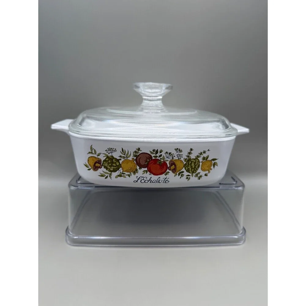 CorningWare Spice of Life Vintage 3 Piece Set + 2 Lids - Loaf Pan 1 Qt 1.5 Qt